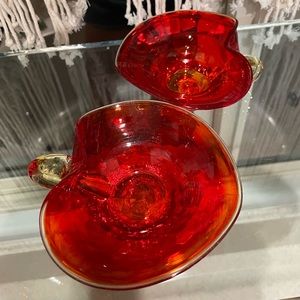 Amberina handled dish set